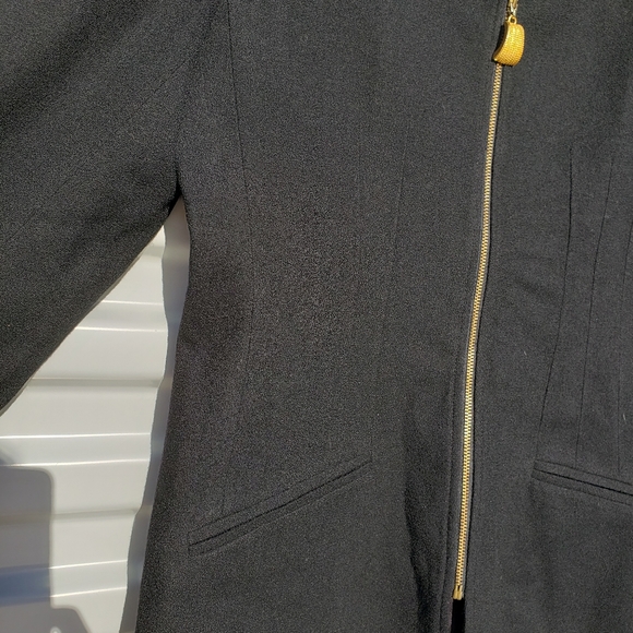 Mary McFadden gorgeous long wool blazer w zippers - Picture 2 of 9